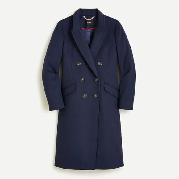 J. Crew Jackets & Blazers - J Crew Double-Breasted Topcoat in Italian Wool-Cashmere in Navy Size 00
